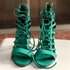 Green Strappy Heels